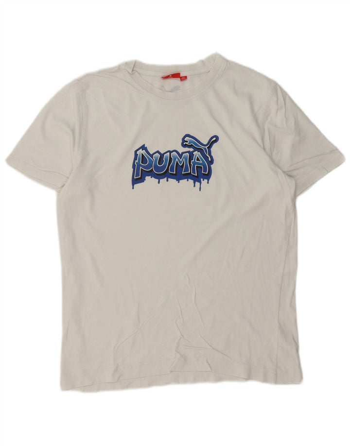 Puma Mens Graphic T-Shirt Top Medium White