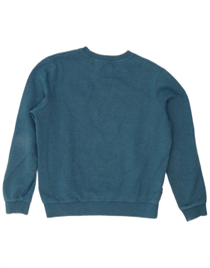 Superdry Womens Graphic Oversized Sweatshirt Jumper UK 10 Small Blue Cotton