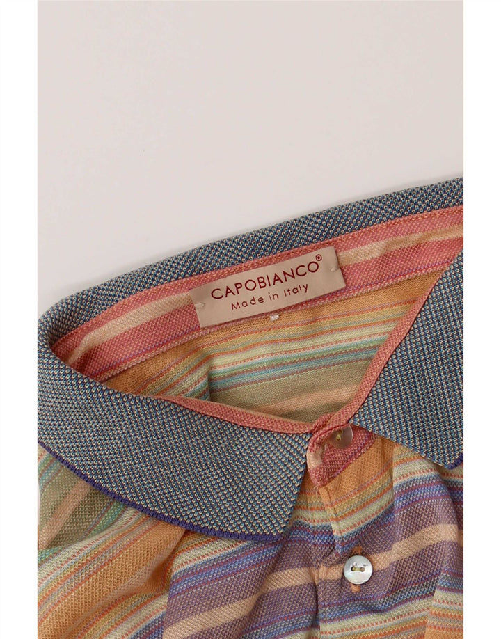 Capobianco Mens Polo Shirt Medium Multicoloured Striped