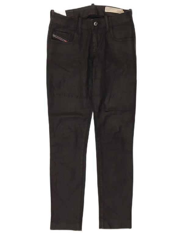 Diesel Womens Grupee Low Waist Super Slim Skinny Jeans W25 L26 Black Cotton