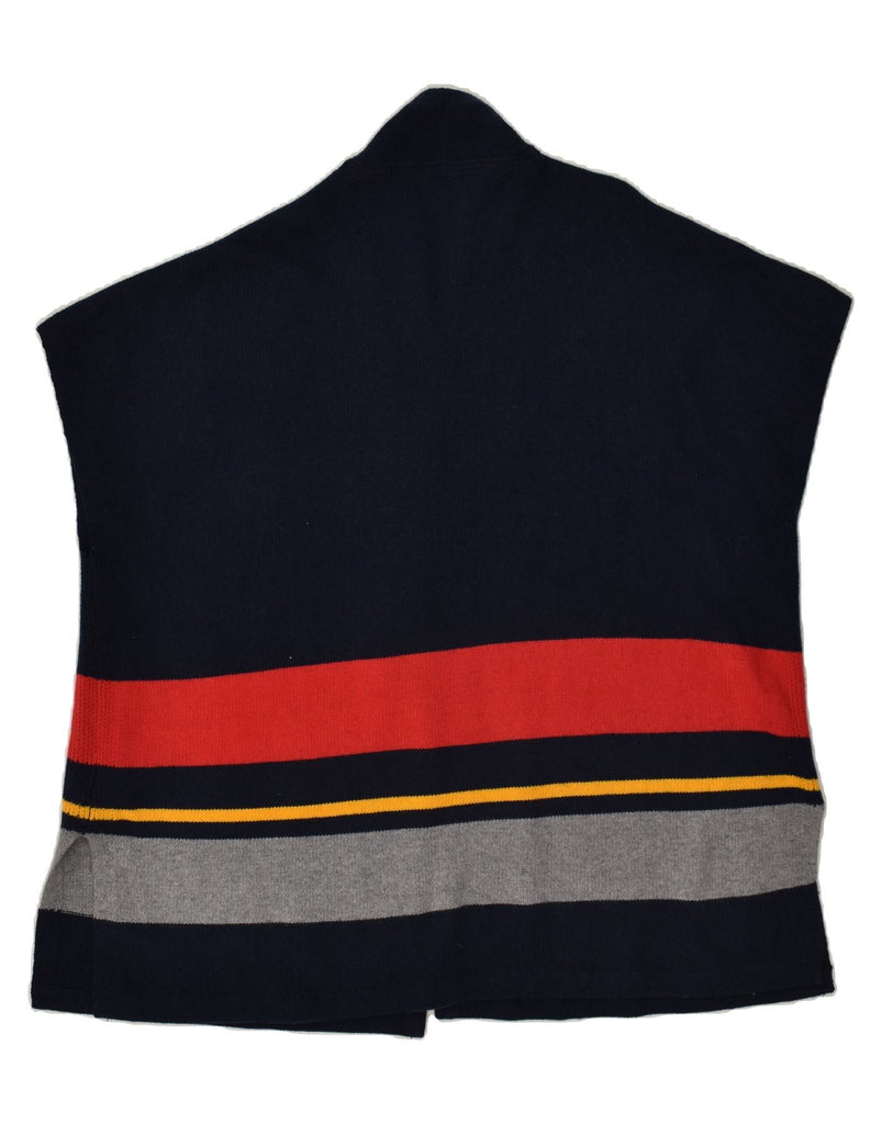 NAUTICA Womens Sleeveless Cardigan Sweater UK 14 Medium Navy Blue Striped | Vintage Nautica | Thrift | Second-Hand Nautica | Used Clothing | Messina Hembry 