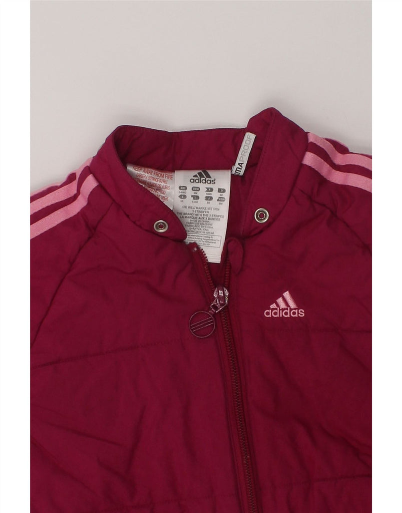 ADIDAS Baby Girls Padded Jumpsuit 3-6 Months Burgundy Polyester | Vintage Adidas | Thrift | Second-Hand Adidas | Used Clothing | Messina Hembry 