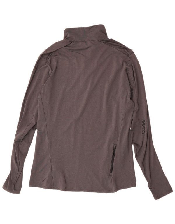 Adidas Mens Climalite Zip Neck Pullover Tracksuit Top Medium Grey Polyester