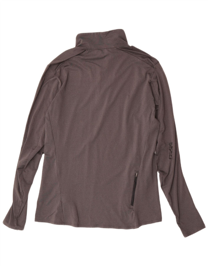 Adidas Mens Climalite Zip Neck Pullover Tracksuit Top Medium Grey Polyester
