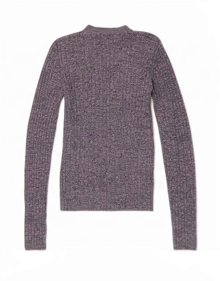 Ted Baker Womens Crew Neck Jumper Sweater Size 3 Medium Blue Flecked
