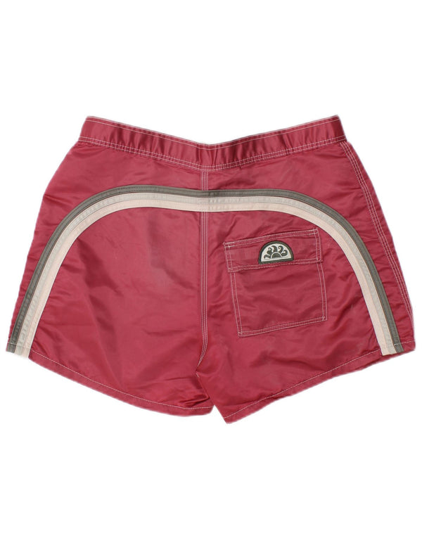Sundek Mens Swimming Shorts Medium  Burgundy Striped Nylon