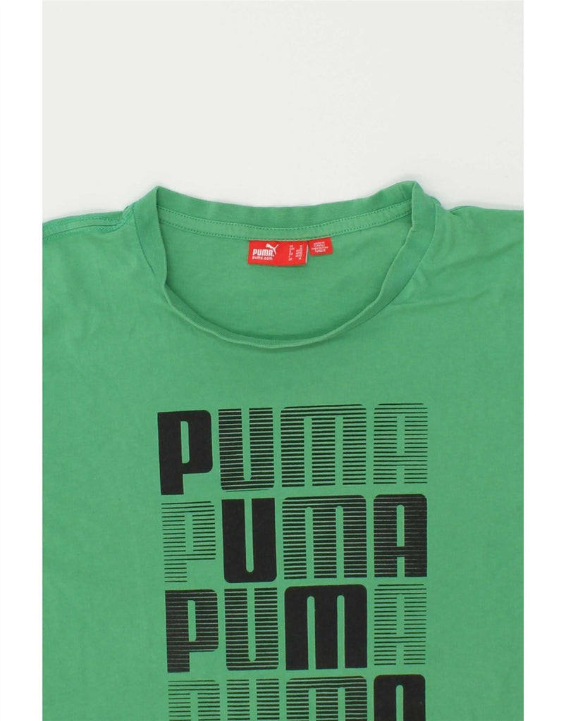 PUMA Mens Graphic T-Shirt Top Medium Green Cotton Vintage Puma and Second-Hand Puma from Messina Hembry 