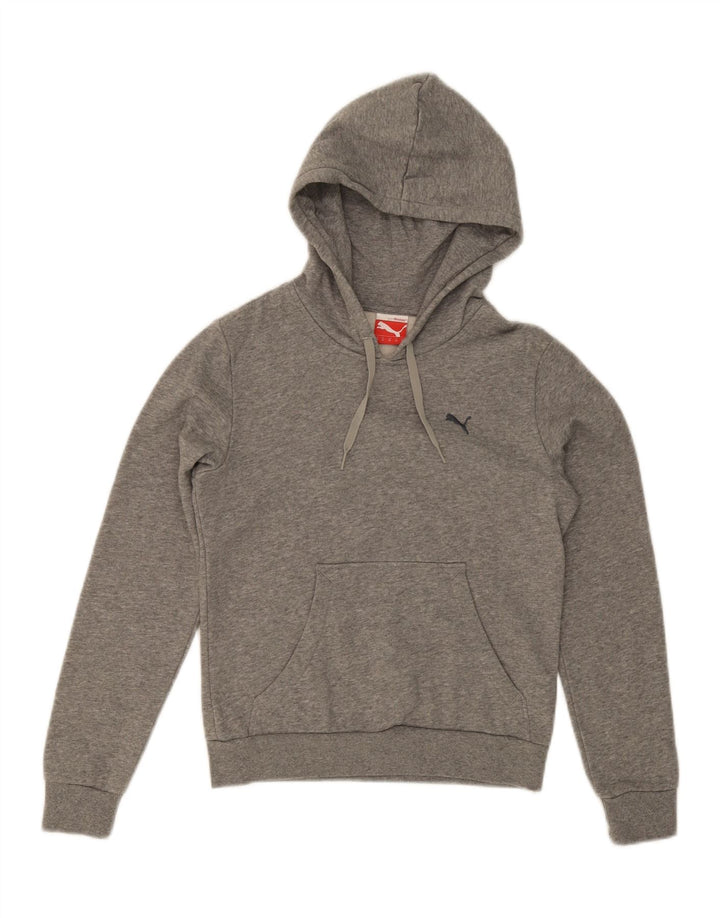 PUMA Womens Hoodie Jumper UK 8 Small  Grey Cotton Vintage Puma and Second-Hand Puma from Messina Hembry 