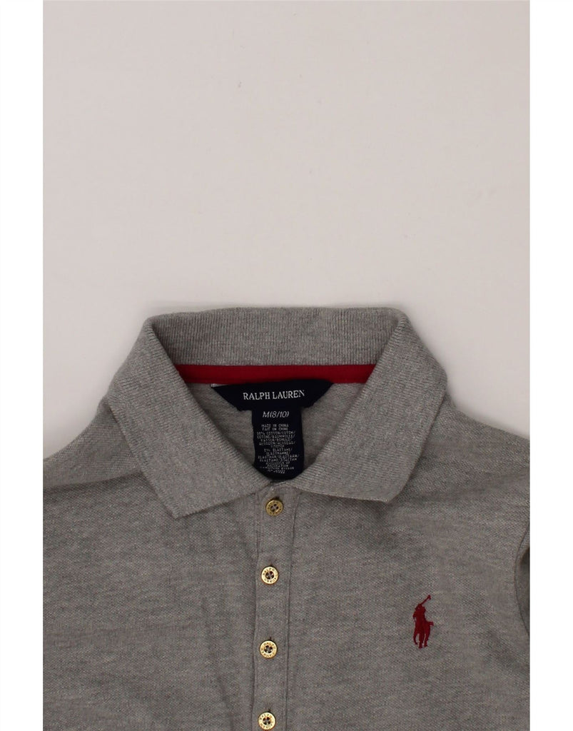 POLO RALPH LAUREN Girls Long Sleeve Polo Dress 8-9 Years Medium  Grey Vintage Polo Ralph Lauren and Second-Hand Polo Ralph Lauren from Messina Hembry 
