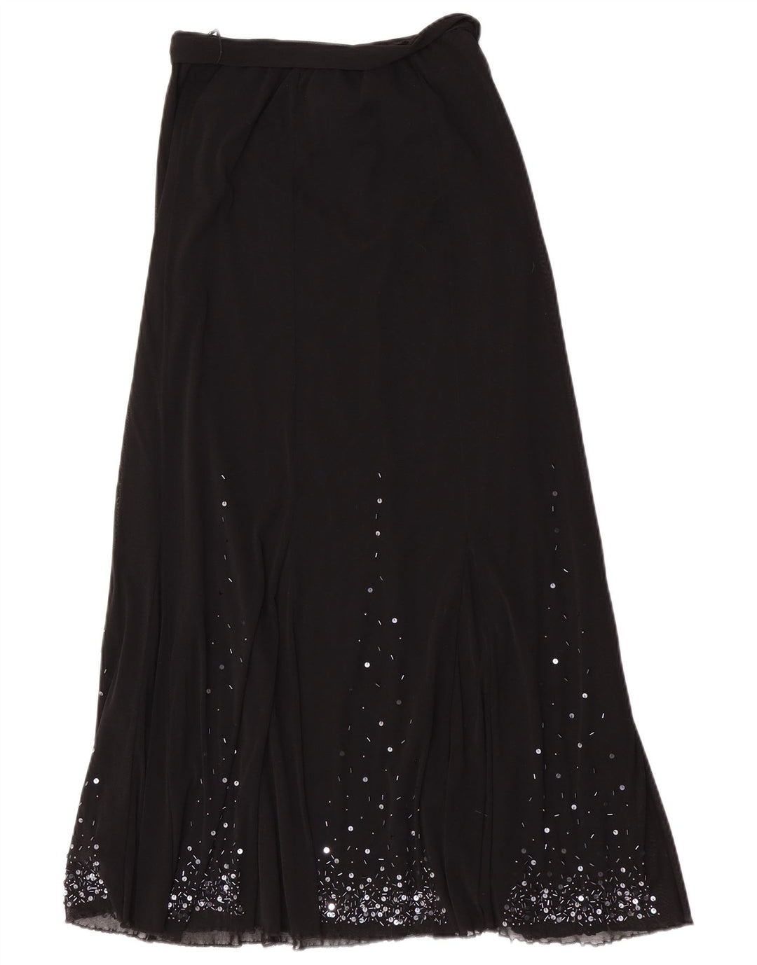 Per Una Womens Regular Maxi Skirt UK 12 Medium W28 Black Polyamide