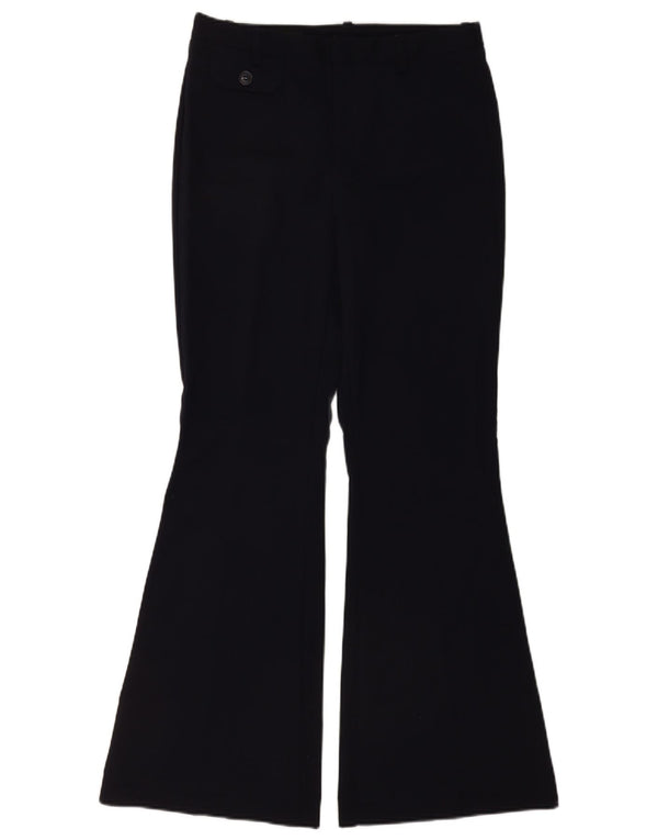Zara Womens Flare Casual Trousers Small W26 L31 Navy Blue