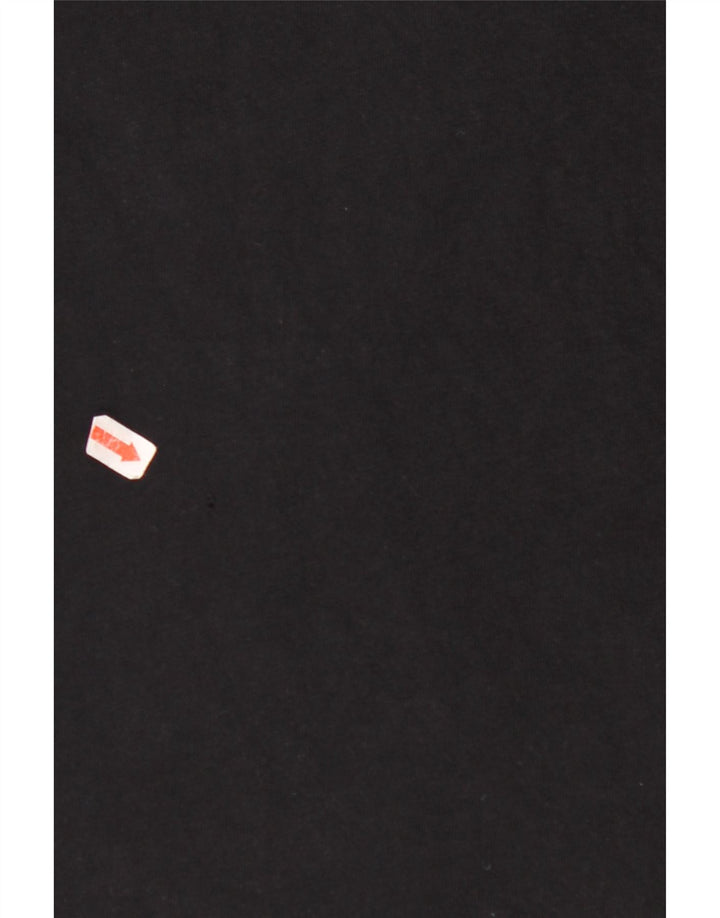 VINTAGE Womens Graphic Vest Top UK 12 Medium Black Cotton