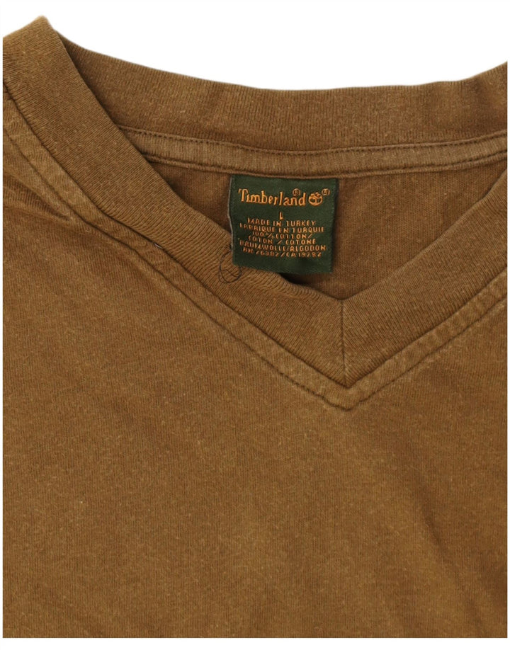 TIMBERLAND Mens T-Shirt Top Large Khaki Cotton
