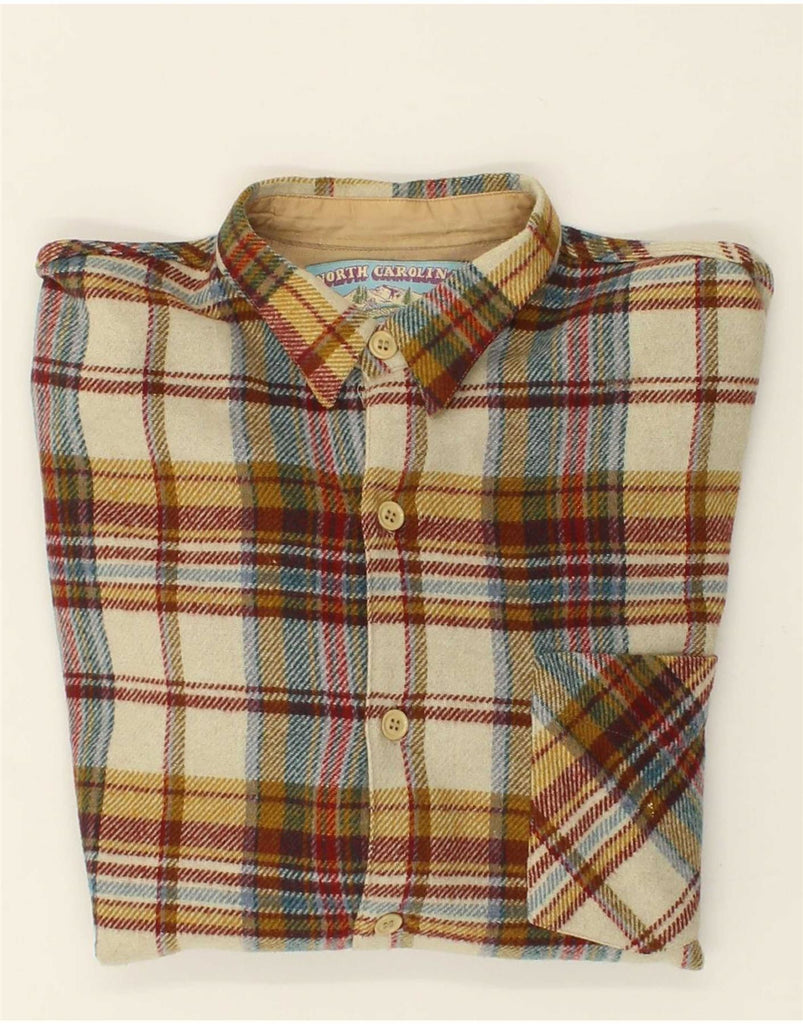 VINTAGE Mens Flannel Shirt Large Multicoloured Check Acrylic Vintage Vintage and Second-Hand Vintage from Messina Hembry 