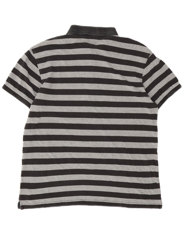 Levi's Mens Polo Shirt XL Grey Striped Cotton