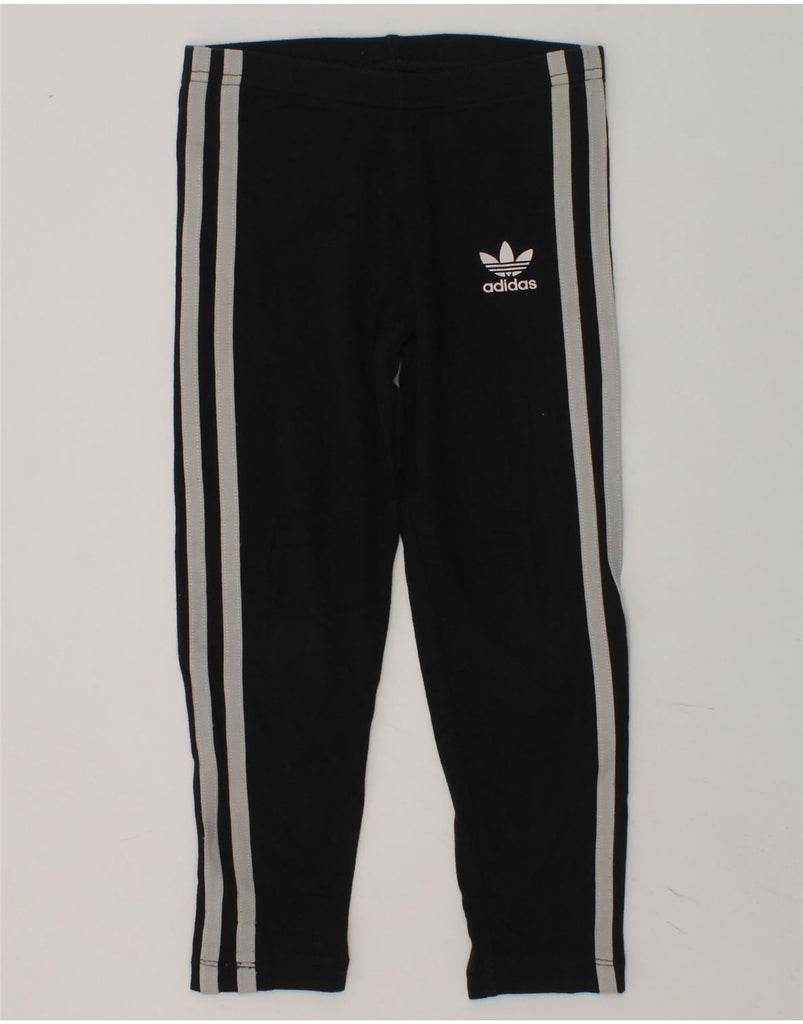 ADIDAS Girls Leggings 3-4 Years Black Cotton | Vintage Adidas | Thrift | Second-Hand Adidas | Used Clothing | Messina Hembry 