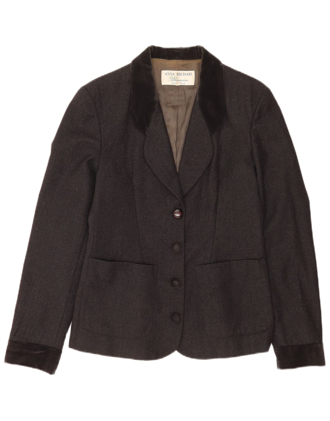Anna Molinari Womens 4 Button Blazer Jacket IT 42 Medium Grey Colourblock