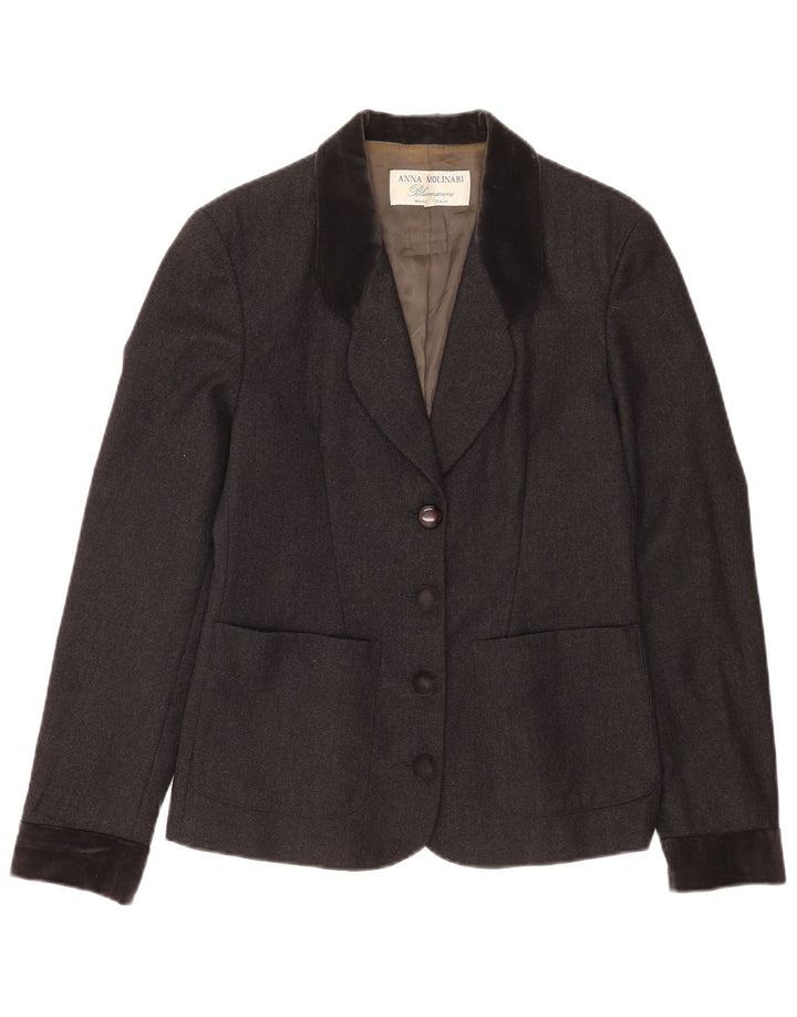 Anna Molinari Womens 4 Button Blazer Jacket IT 42 Medium Grey Colourblock