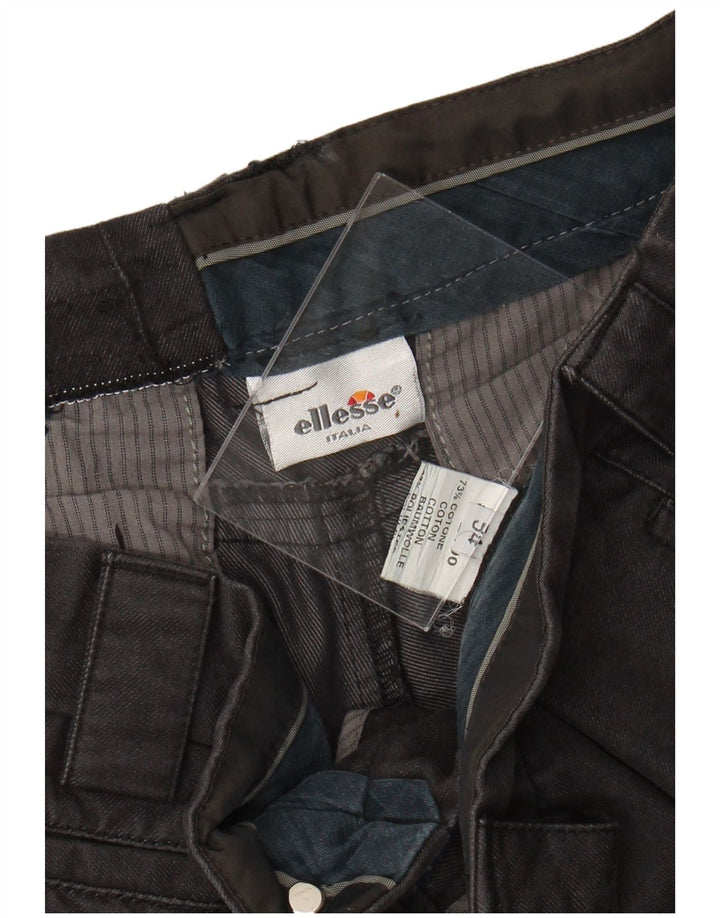 Ellesse Mens Straight Chino Trousers IT 54 2XL W36 L33 Black Cotton