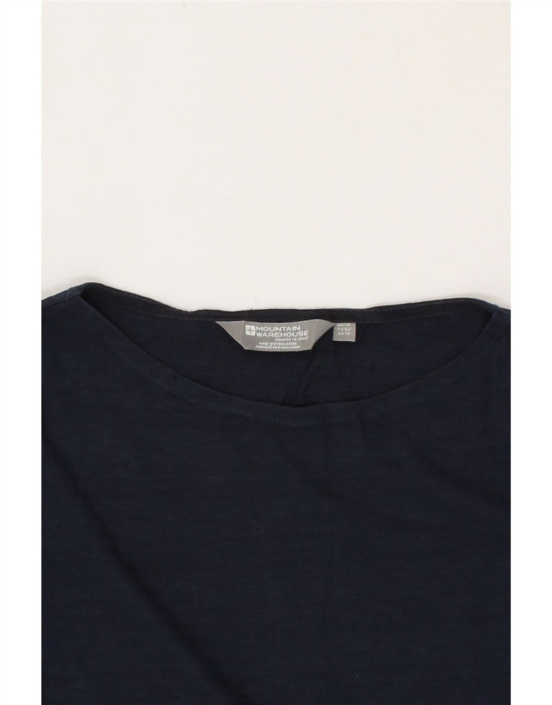 MOUNTAIN WAREHOUSE Womens Graphic Top 3/4 Sleeve UK 14 Large  Navy Blue Vintage Mountain Warehouse and Second-Hand Mountain Warehouse from Messina Hembry 