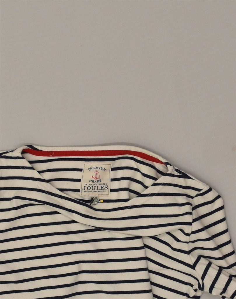 JOULES Womens Top Long Sleeve UK 10 Small White Striped Cotton Nautical | Vintage Joules | Thrift | Second-Hand Joules | Used Clothing | Messina Hembry 