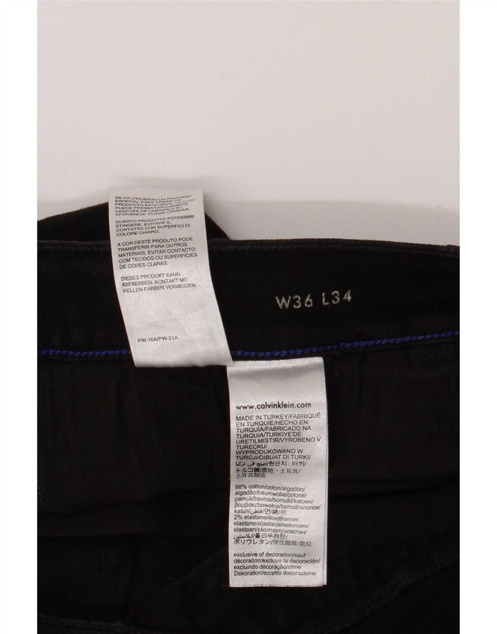 Calvin Klein Mens Straight Jeans W36 L27 Black Cotton