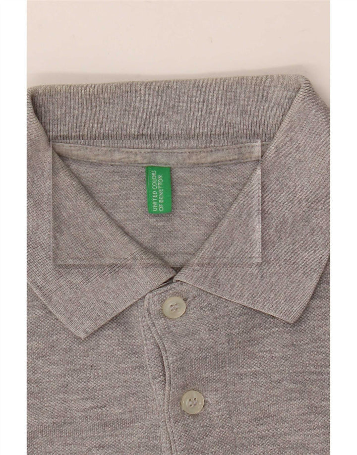 Benetton Mens Polo Shirt Small Grey