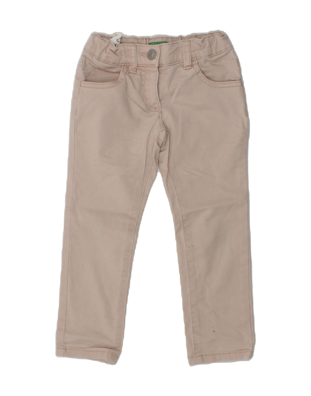 BENETTON Girls Straight Casual Trousers 3-4 Years 2XS W18 L15  Beige | Vintage Benetton | Thrift | Second-Hand Benetton | Used Clothing | Messina Hembry 