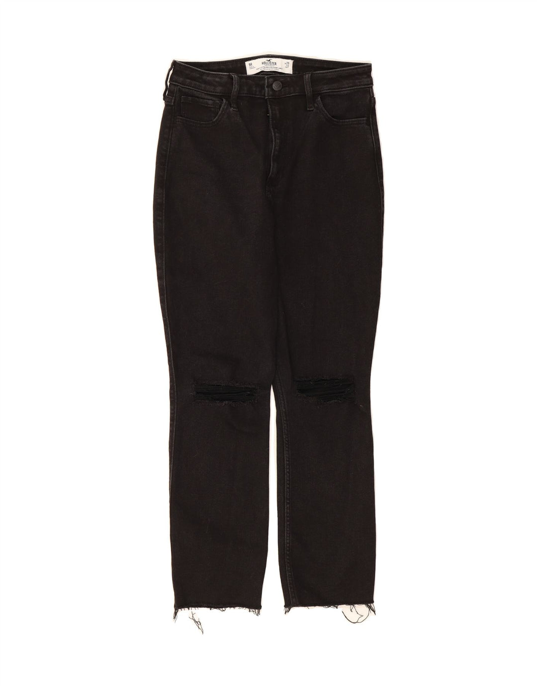 HOLLISTER Womens Distressed Slim Jeans W29 L27 Black Cotton Vintage Hollister and Second-Hand Hollister from Messina Hembry 