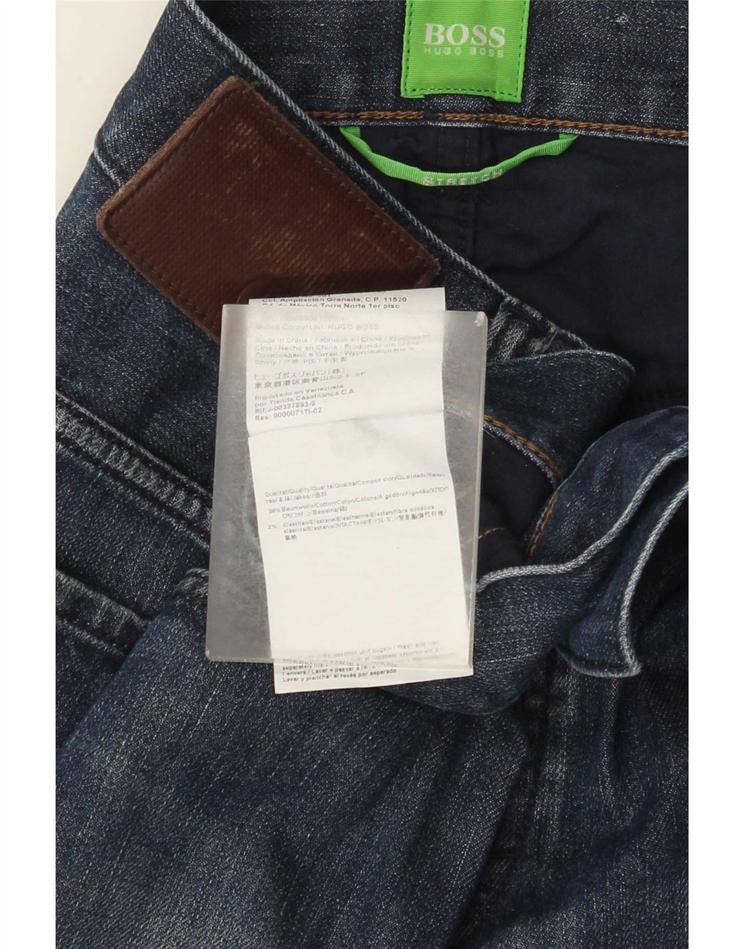 Hugo Boss Mens Stretch Straight Jeans W32 L30 Navy Blue Cotton