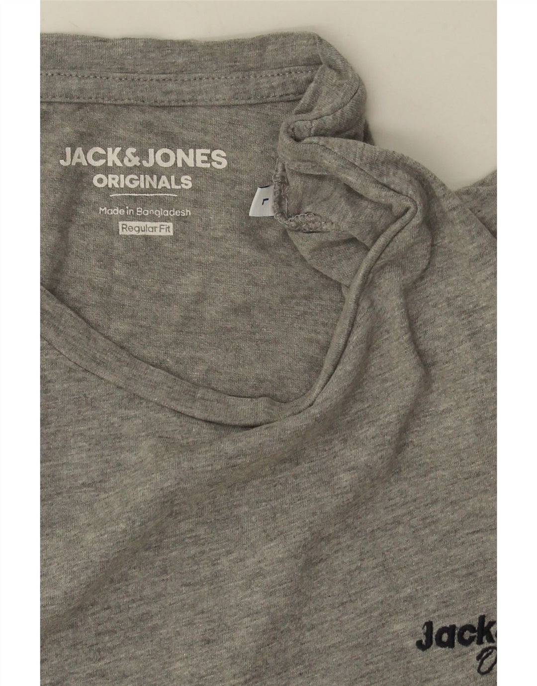 Jack & Jones Mens Regular Fit T-Shirt Top Large Grey Colourblock Cotton