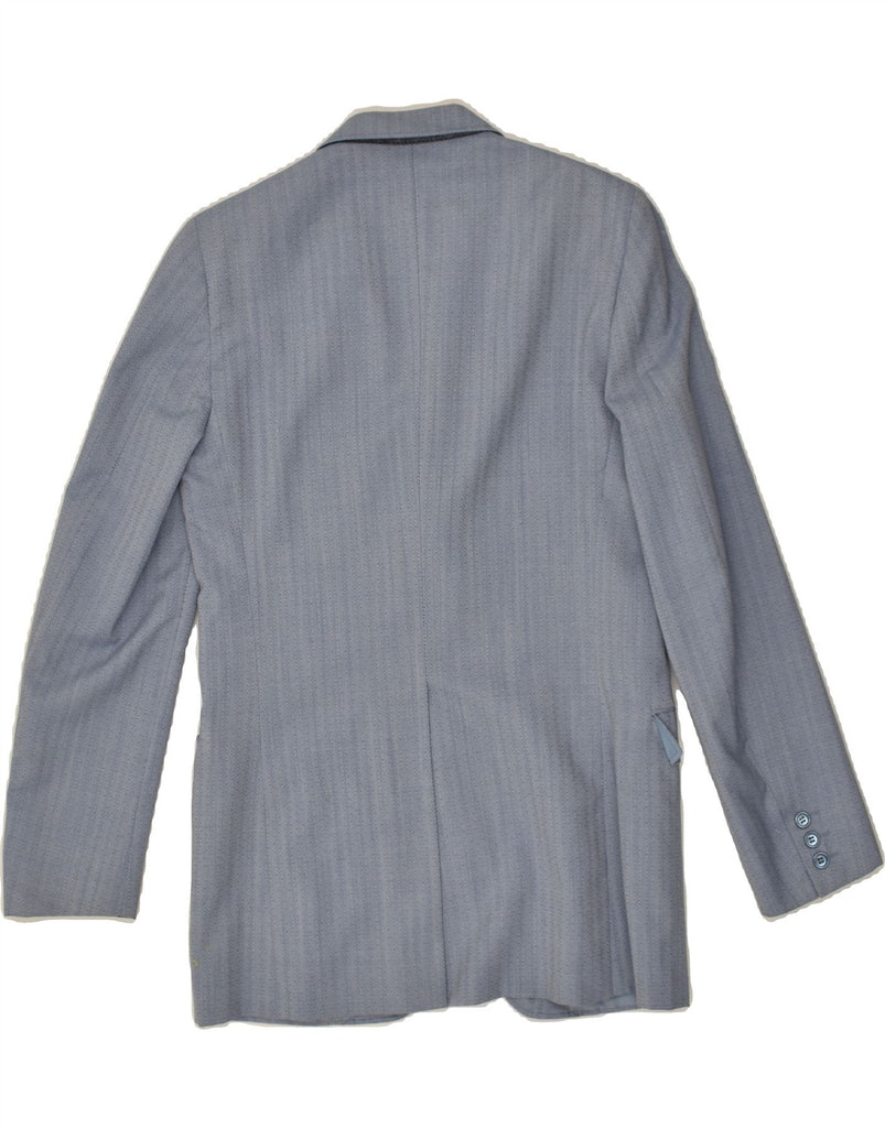 VINTAGE Mens 3 Button Blazer Jacket IT 48 Medium Blue Striped Polyester | Vintage Vintage | Thrift | Second-Hand Vintage | Used Clothing | Messina Hembry 