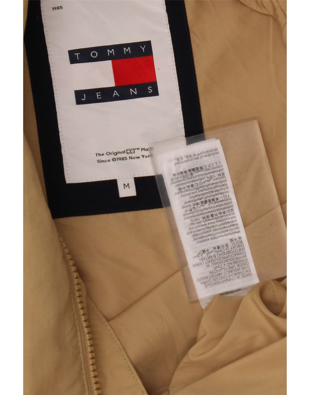 TOMMY HILFIGER Mens Bomber Jacket UK 38 Medium Beige Polyamide