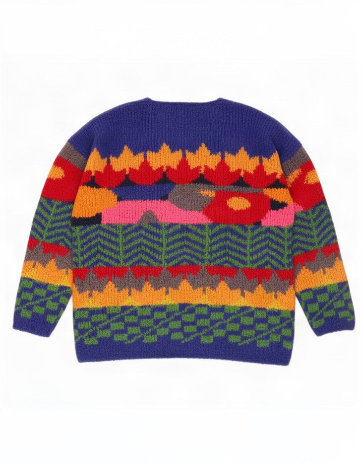 Premode Womens Crew Neck Jumper Sweater UK 14 Medium Blue Novelty