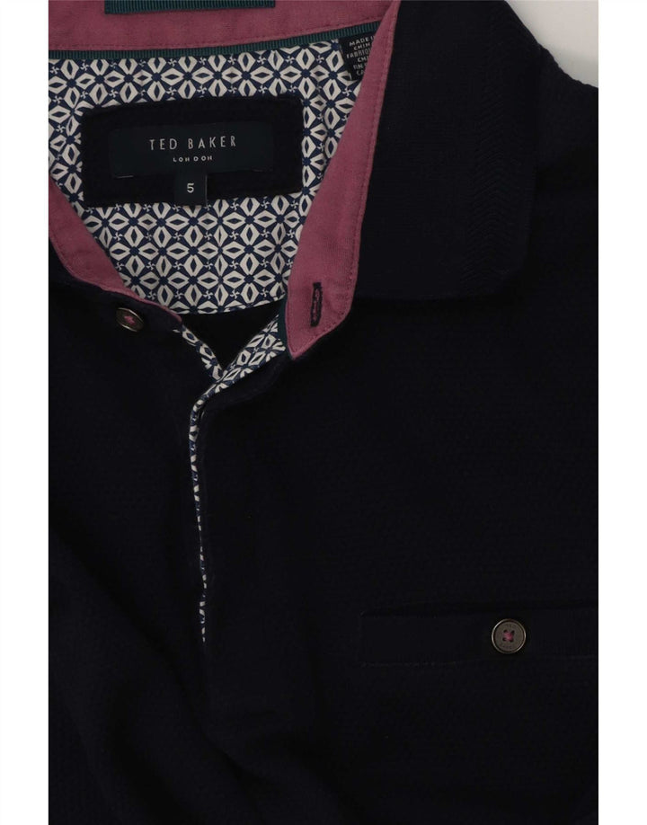 Ted Baker Mens Polo Shirt Size 5 XL Navy Blue