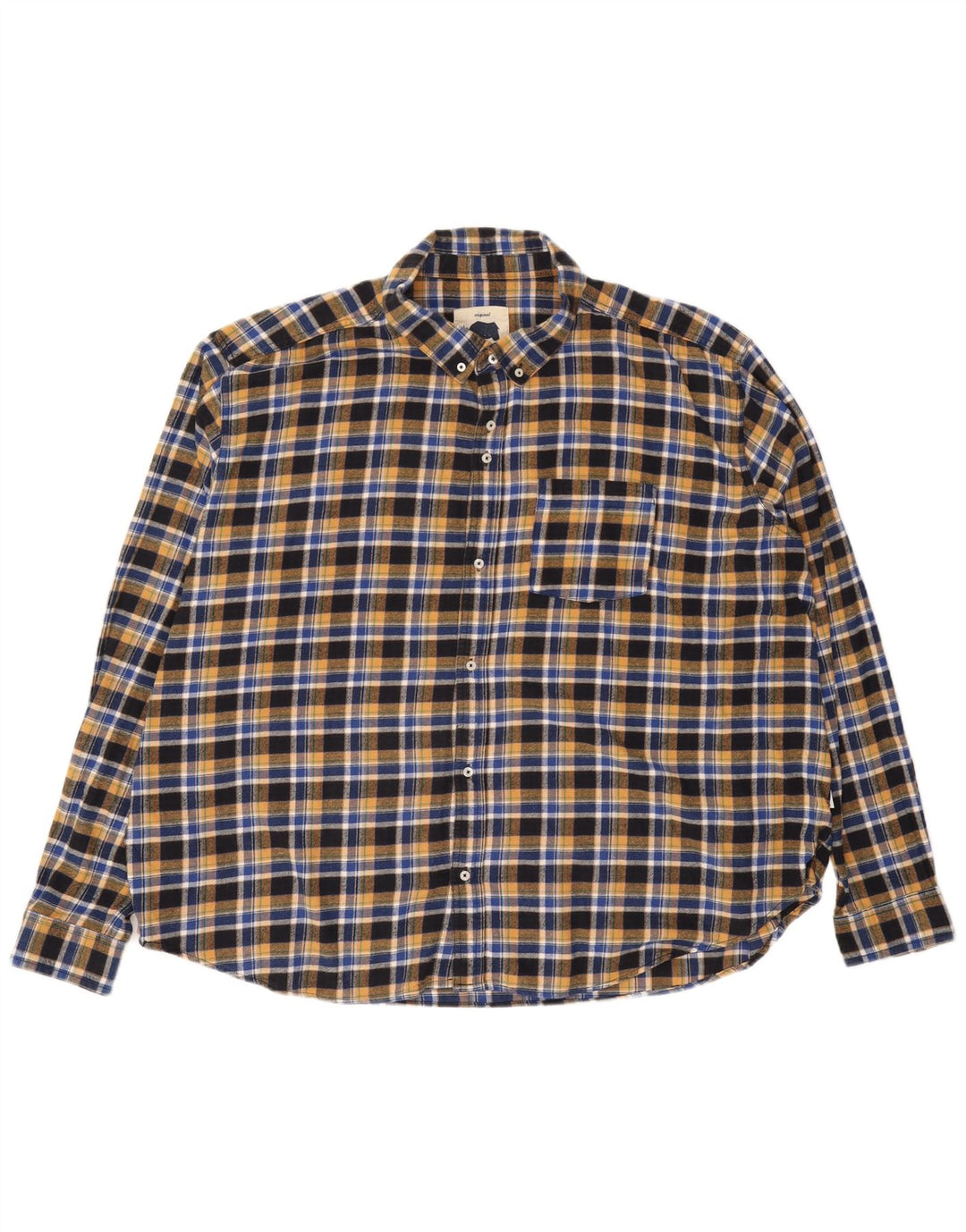 BadRhino Mens Flannel Shirt 3XL Navy Blue Check Cotton