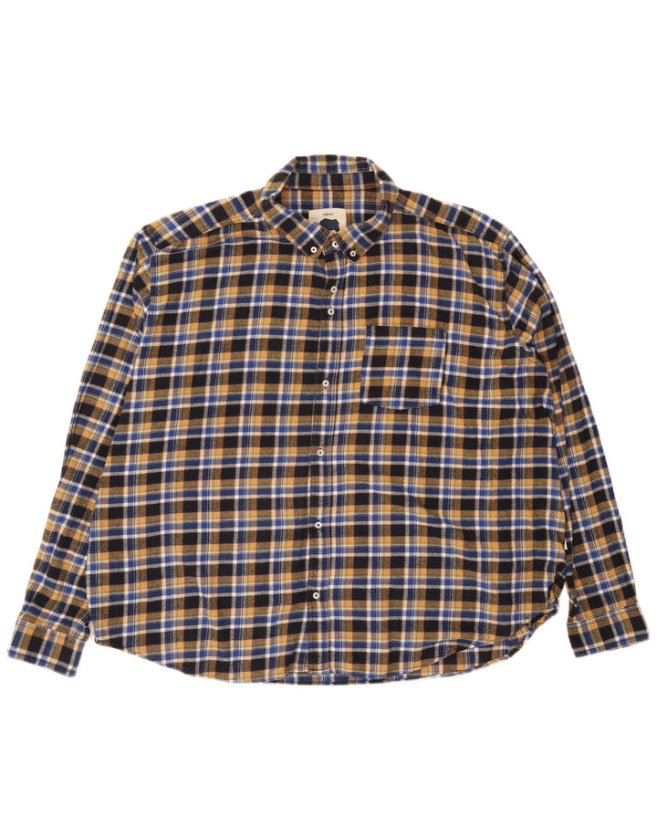BadRhino Mens Flannel Shirt 3XL Navy Blue Check Cotton