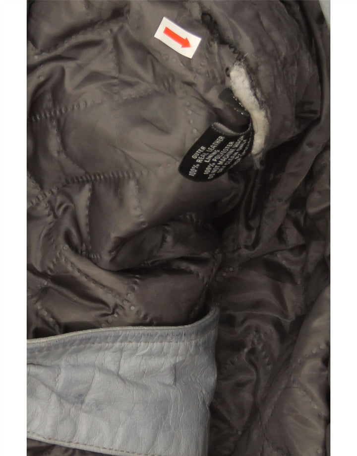 Smart Range Womens Leather Biker Jacket UK 20 2XL Blue Leather