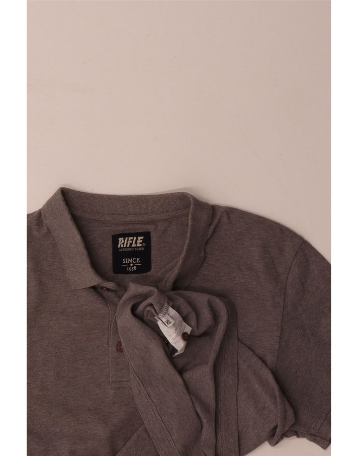 RIFLE Mens Polo Shirt XL Grey Cotton