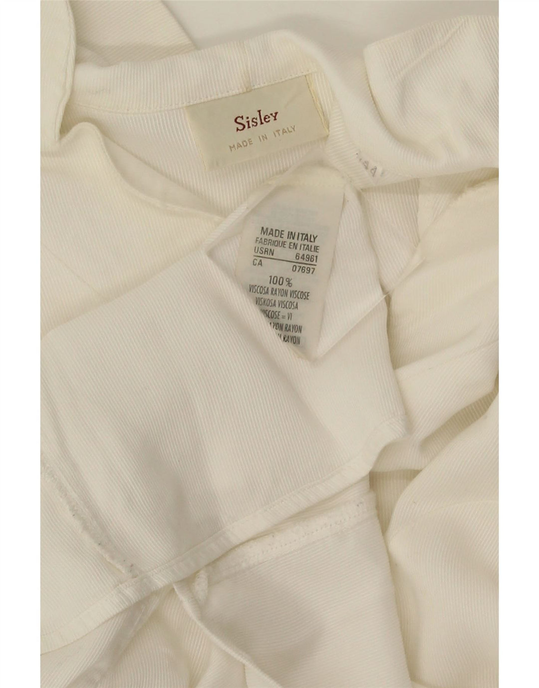 Sisley Womens Shirt Blouse IT 44 Medium White Viscose