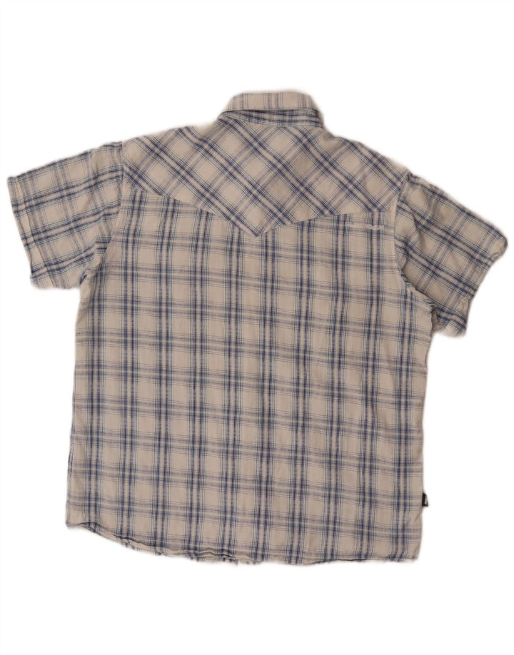 Quiksilver Mens Short Sleeve Shirt Small Blue Check