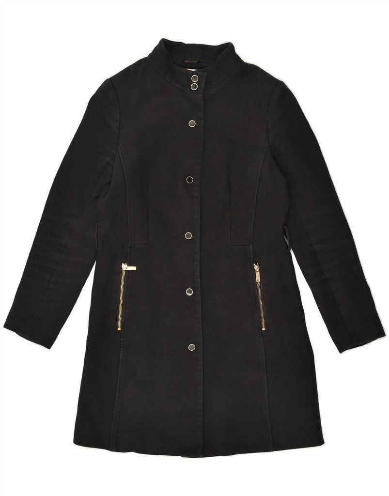 REISS Womens Overcoat UK 10 Small Black Cotton | Vintage Reiss | Thrift | Second-Hand Reiss | Used Clothing | Messina Hembry 