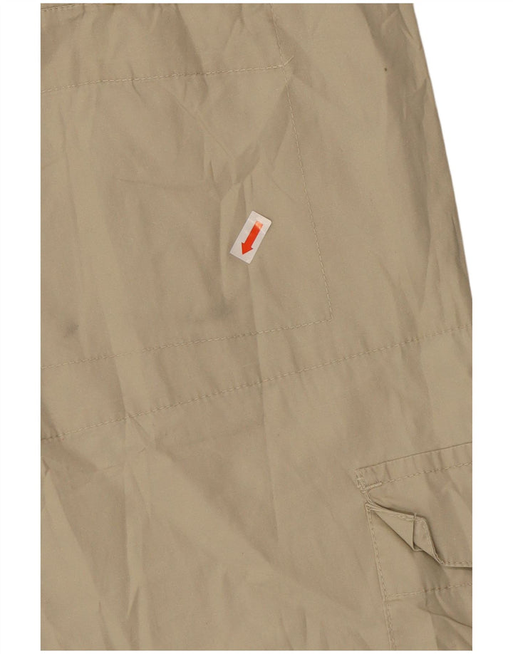 Vintage Womens Cargo Capri Trousers Small W27 L21 Beige Cotton