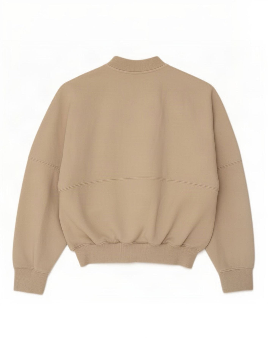 Zara Womens Oversized Tracksuit Top Jacket UK 10 Small Beige Cotton
