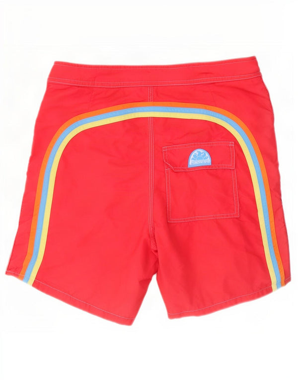 Sundek Mens Swimming Shorts Medium Red Nylon