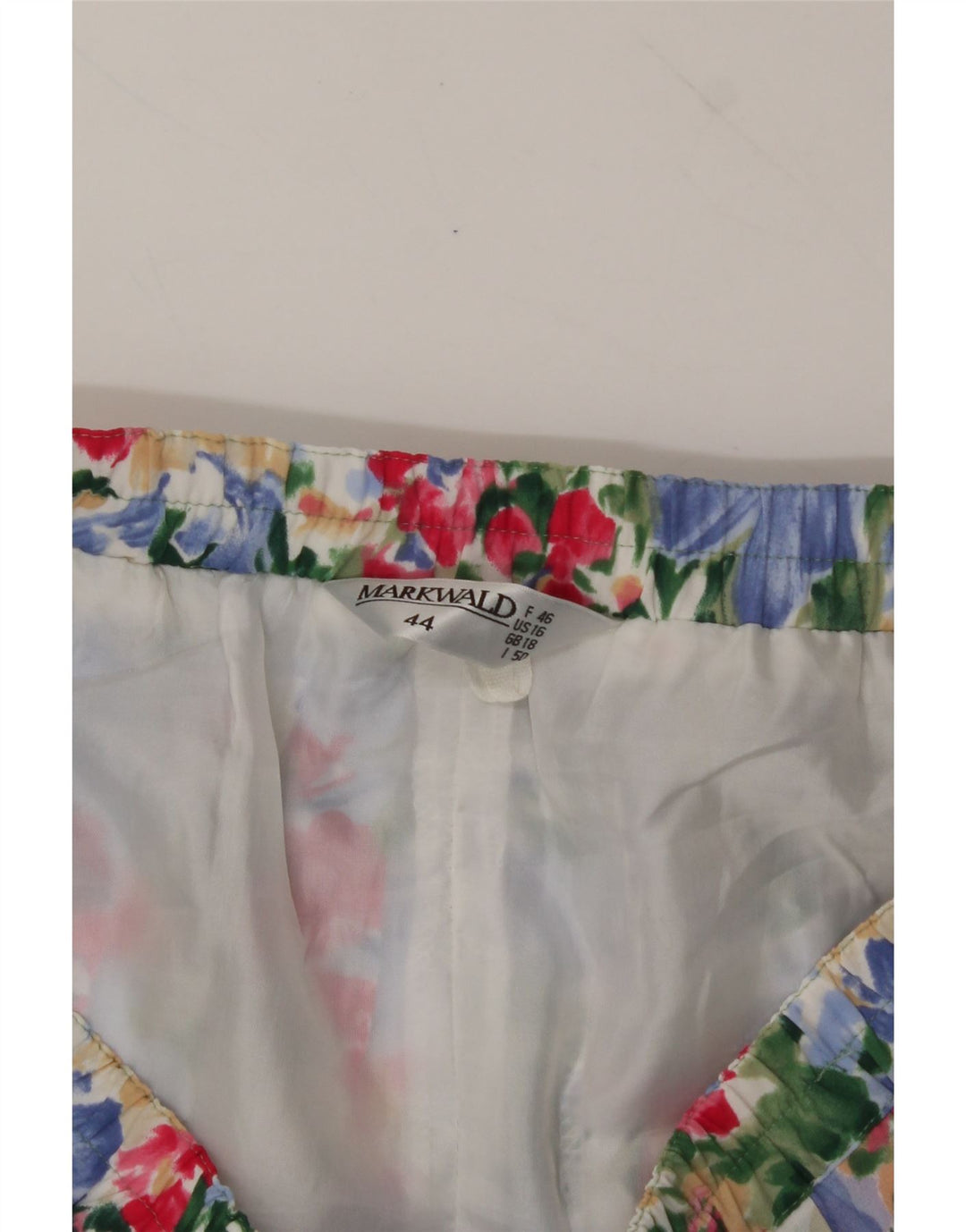 MARKWALD Womens Pleated Skirt UK 18 XL W38 Multicoloured Floral Polyester Vintage MARKWALD and Second-Hand MARKWALD from Messina Hembry 