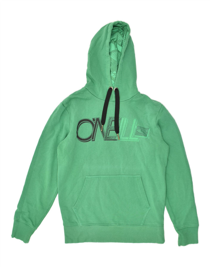 O'NEILL Womens Regular Fit Graphic Hoodie Jumper UK 10 Small Green Cotton Vintage O'Neill and Second-Hand O'Neill from Messina Hembry 