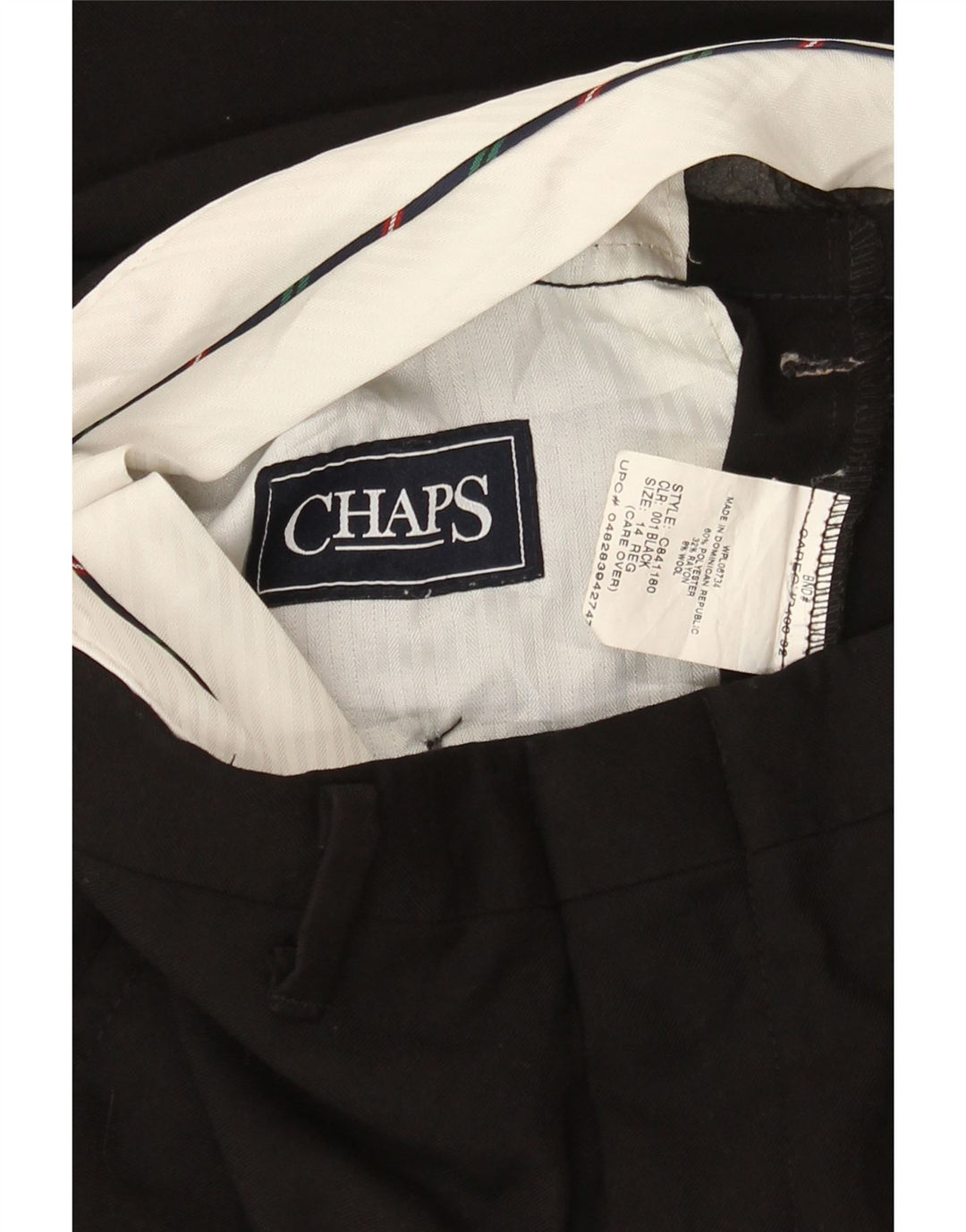 CHAPS Boys Straight Chino Trousers 13-14 Years W26 L28 Black Polyester Vintage Chaps and Second-Hand Chaps from Messina Hembry 