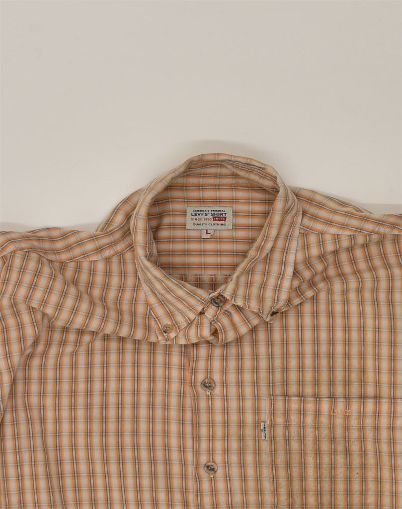 LEVI'S Mens Shirt Large Brown Check Cotton | Vintage Levi's | Thrift | Second-Hand Levi's | Used Clothing | Messina Hembry 