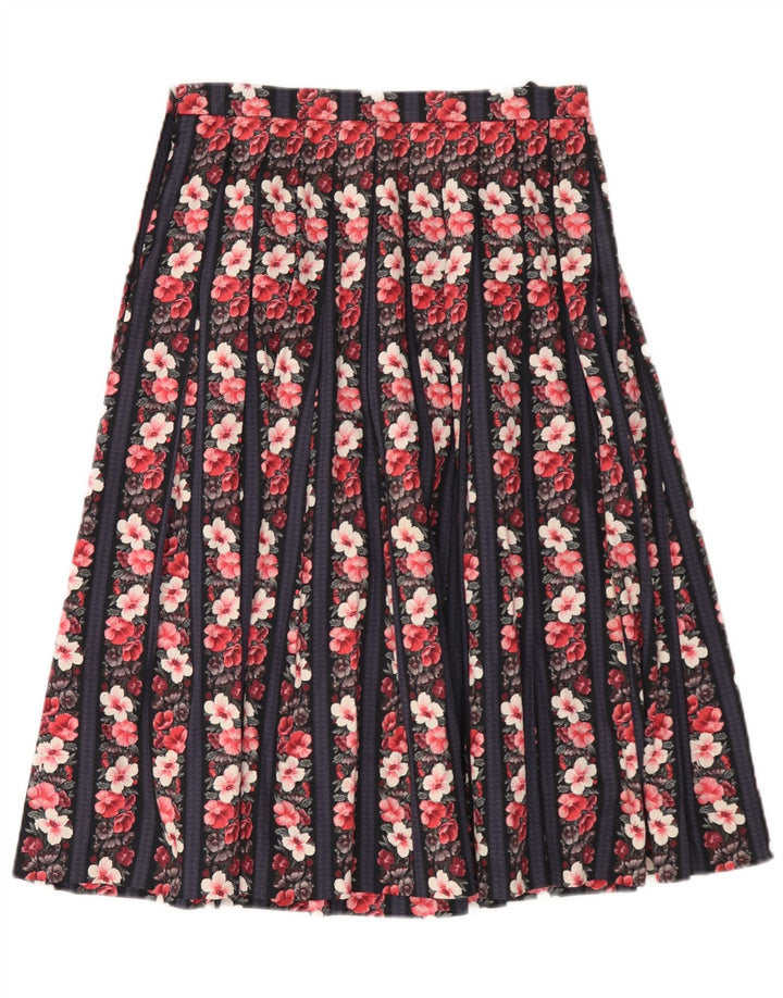 Vintage Womens Pleated Skirt W30 Medium Multicoloured Floral